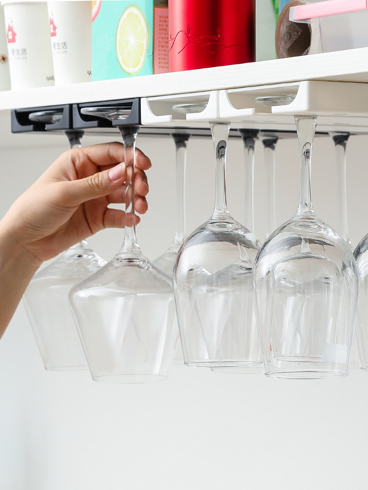 客厅厨房免打孔高脚杯葡萄酒杯悬挂架厨房客厅家用红酒杯倒挂架