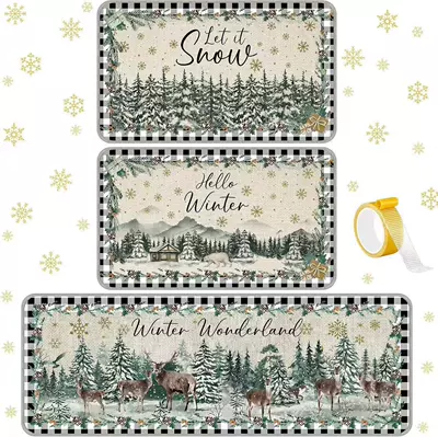 set, corridor dirt-resistant and wear-resistant foot – Avtomobil döşəmə paspasları - christmas-16-4060cm-short-style-on-top-crystal-velvet