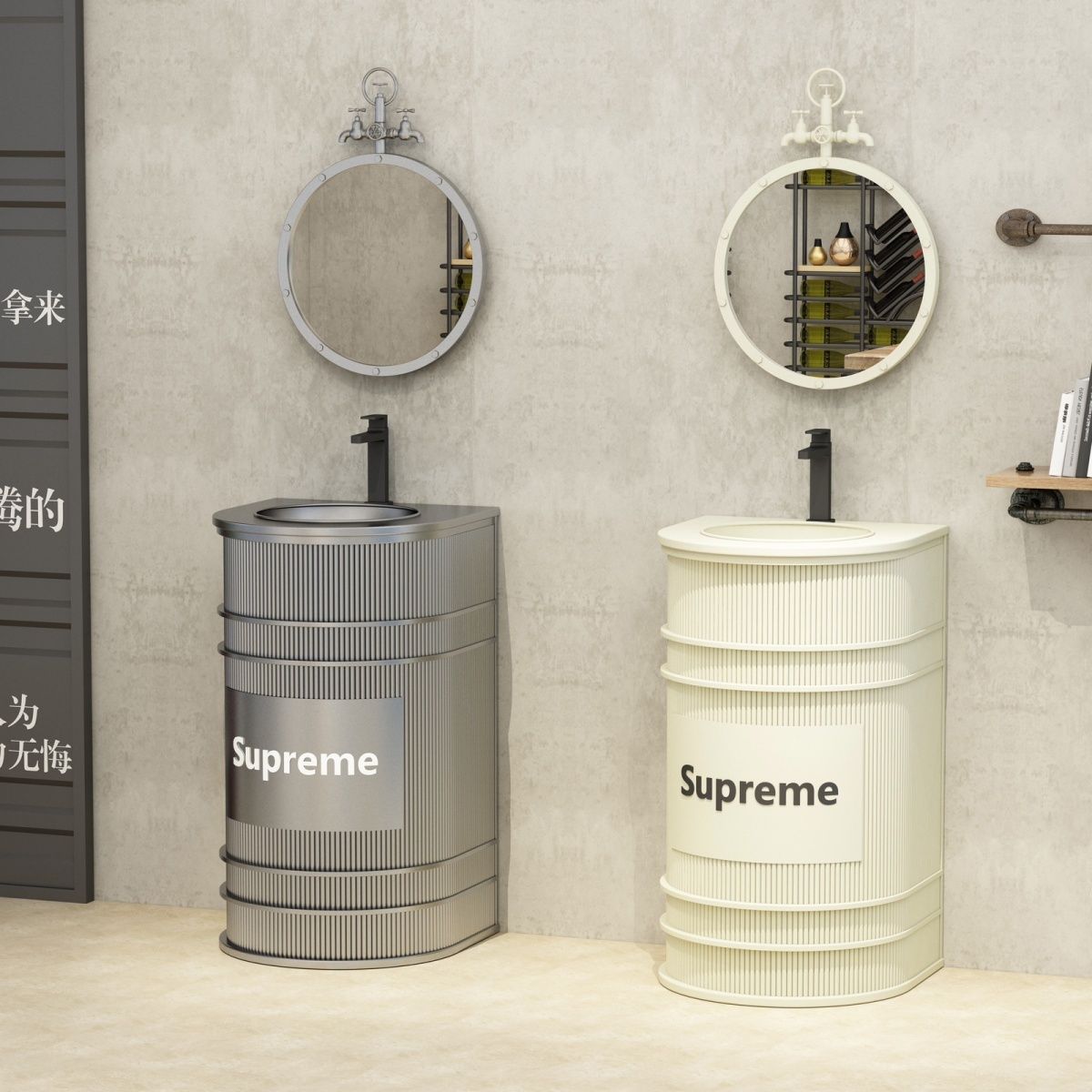 Industrial Washbasin Bar Restaurant Column Billiard Hall Retro Commercial Colorful Internet Celebrity Wash Gym Washbasin