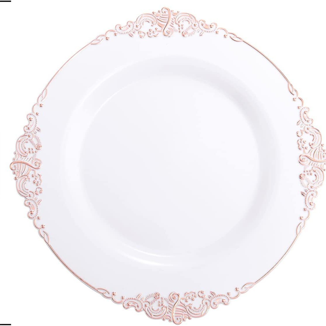 7.5인치 19cm 화이트 핫 스탬핑 로즈 골드 엣지 드래곤 패턴 엠보싱 플레이트 1개