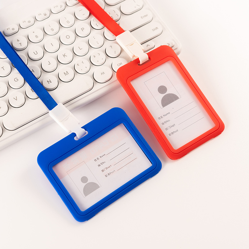 ID Card Double-sided Transparent Chest Card Case Bus Access Card Case Simple Candy Color Card Case