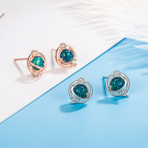 Hupin Tmall JD.com Liuli Dream Planet Set Women's Elegant Fashion Trend Necklace Bracelet Earrings