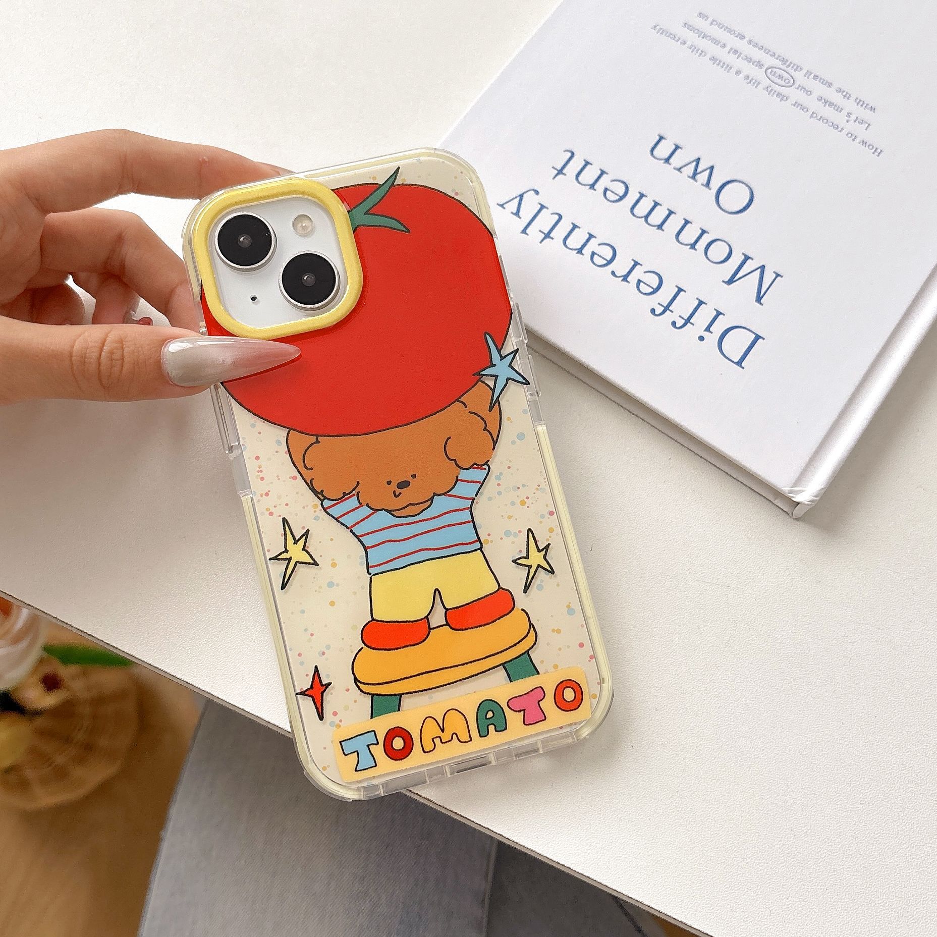 Dibujos animados divertidos para el cachorro de tomate para Apple 15ProMax nuevo iPhone 16 funda para teléfono móvil 13 pareja 14