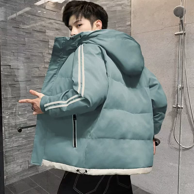 Winter keep warm down jacket for leisure with hood, uniform, 2023