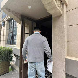 毒家现货正确版L家25新款棉质和针织拼接衬衫男女同款时尚休闲