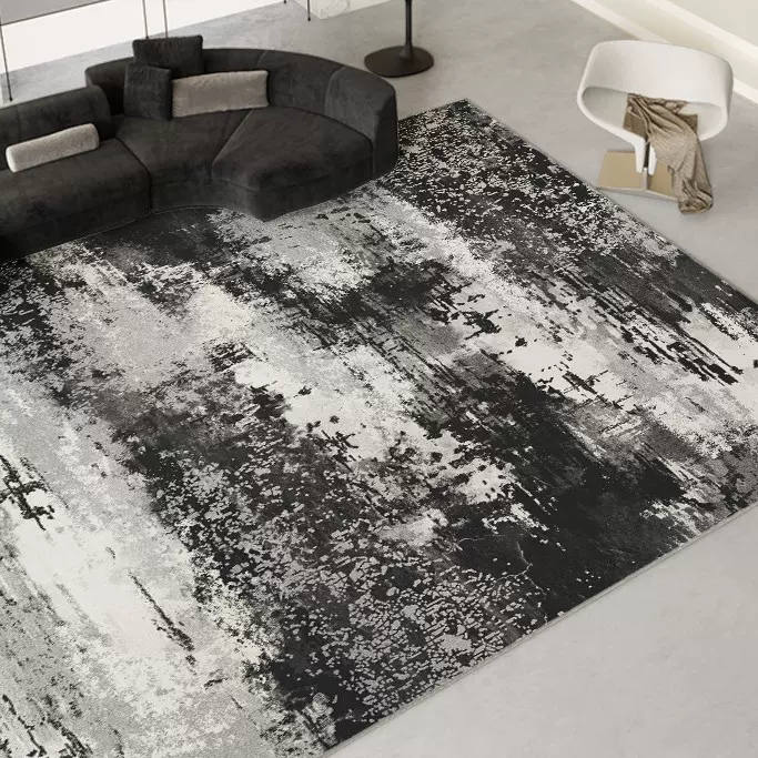 防水防污客厅地毯大面积全铺免洗可擦2025新款抽象风家用沙发地垫