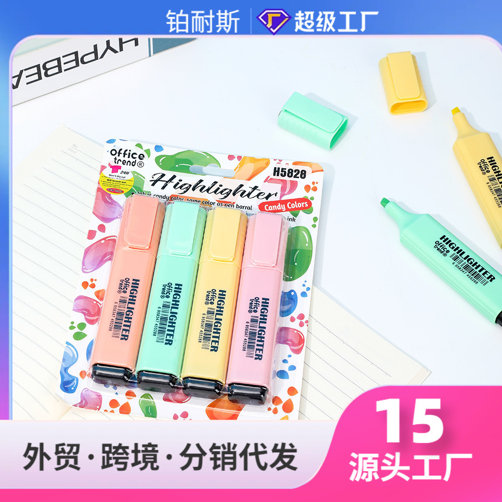 Red de red de gran capacidad protección ocular macaron color juego de pintura para niños graffiti trazo clave resaltador para estudiantes