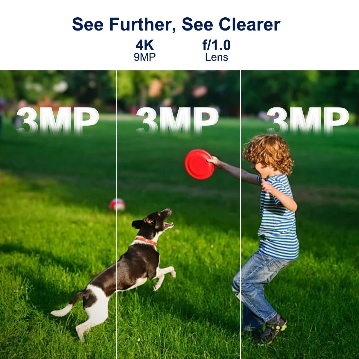 V380 solar-powered surveillance camera, triple lens, night vision