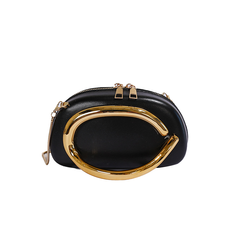 Nueva caja redonda mano agarrada bolsa de cena mini bolsa transfronteriza moda metal retro manejo de cadena mochila de hombro