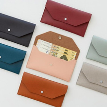 韩版PU皮革钱包ins风长款简约小钱包纯色通勤卡包零钱包名片包