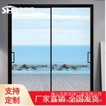 极简风格定制隔断极窄铝合金移门两轨三联动四扇推拉门轻奢推拉式