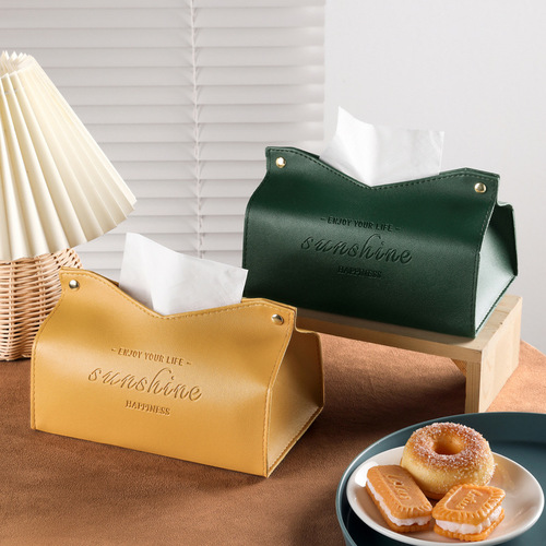 Nordic light luxury tissue box home living room internet celebrity car tissue box simple high-end creative napkin storage box