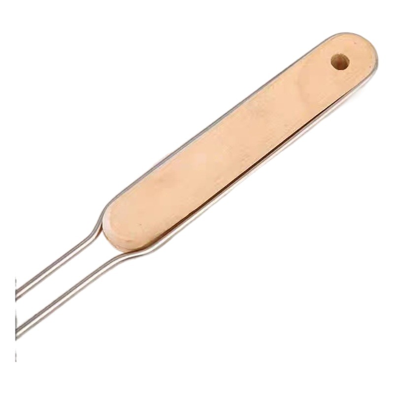 Stainless Steel Colander Spoon Wooden Handle Punching Oil Grid Filter Mesh Kitchen Tools Strainer Thickened Oil Spoon Hot Pot Colander