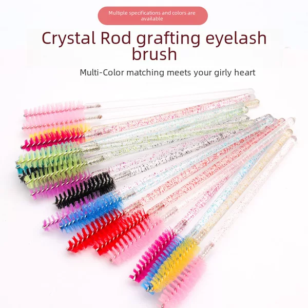 Eyelash Extension Tools Crystal Handle Eyelash Brush Eyebrow Comb Spiral Brush Small Brush Colorful Eyelash Curling Brush Portable Version