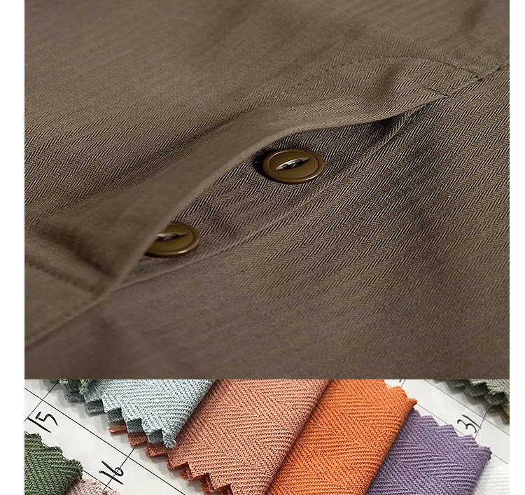 Nueva tendencia de algodón elástico tela de spandex mezcla de ropa transpirable tela de algodón herringbone chaqueta de camisa de spandex