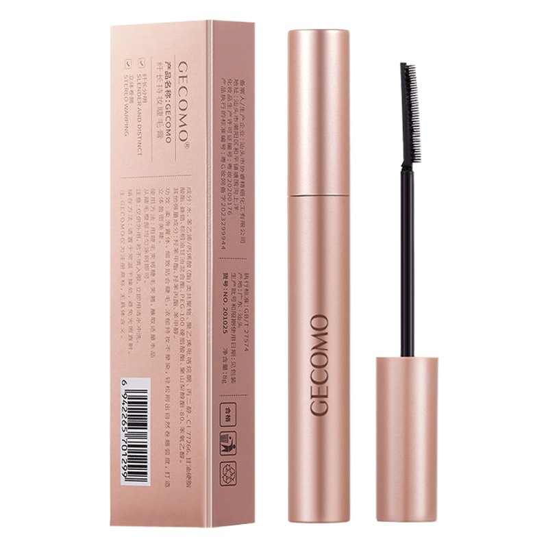 GECOMO largo maquillaje rimel con raíces claras impermeable natural no fácil de manchas rizador rimel de ojos
