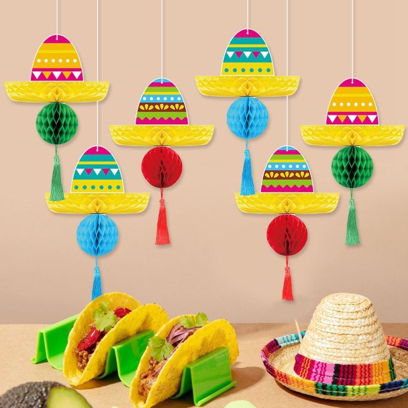 Amazon Festival de la fiesta decora sombreros colgante de panal tridimensional México 5 de mayo decoración colgante image 5
