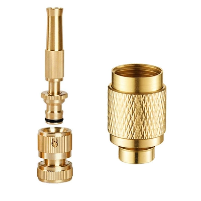 High-Pressure Booster Water Gun, Powerful High pressure car wash water gun - 4-point-copper-water-pipe-interface-spray-gun-water-connection-set