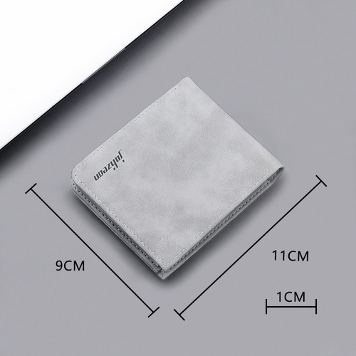 Wallet men's ins style short men's wallet can hold driver's license nubuck leather college student wallet men's simple style