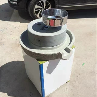 多种型号电动石磨机低速研磨豆浆豆腐磨浆机麸皮分离面粉石磨
