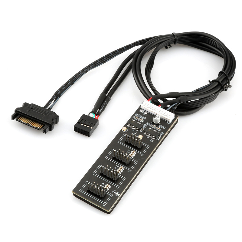 Rocketekマザーボードusb 9ピン拡張線1分4/1分2回路基板9 pinusb2.0ハブ|undefined