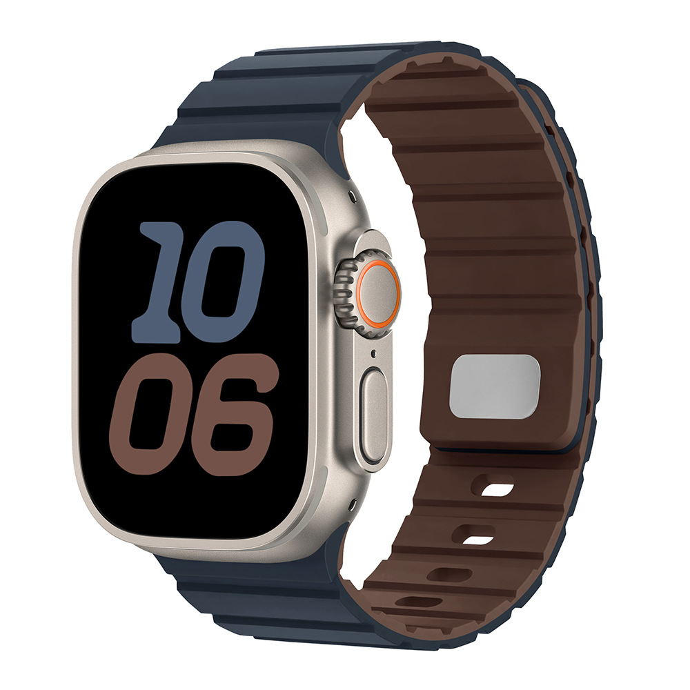 Para Apple Watch10 correa de reloj cuadrada botón magnetic silicona deportiva iWatch9SE hombre y mujer premium