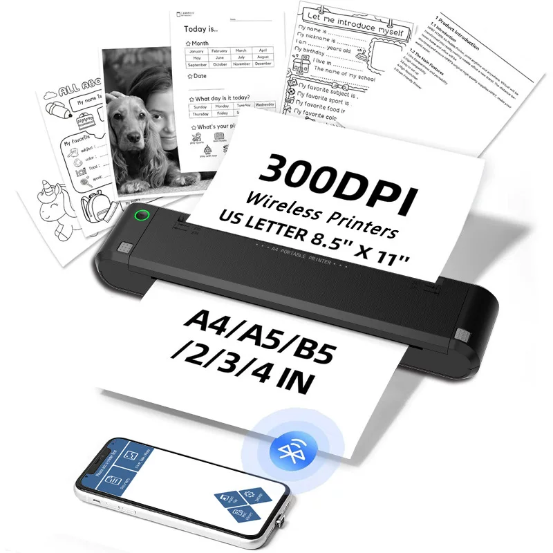 Ручной принтер, A5, 5A, A4, Bluetooth, A4