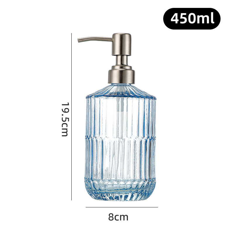 450ml; cabeza de bomba azul + acero inoxidable-2
