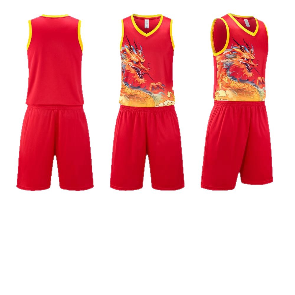 Traje de traje de barco dragón con patrón de dragón de secado rápido Camiseta sin mangas Chaleco de uniforme de baloncesto Equipo 2025 nuevo traje deportivo masculino