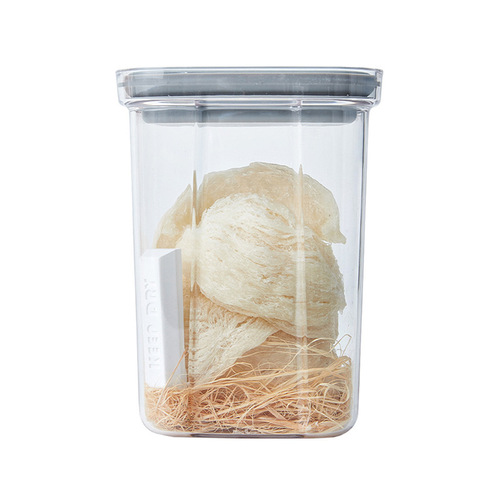 PET thickened moisture-proof sealed jar kitchen transparent square grain storage jar can be stacked with snacks and dried fruit preservation boxes