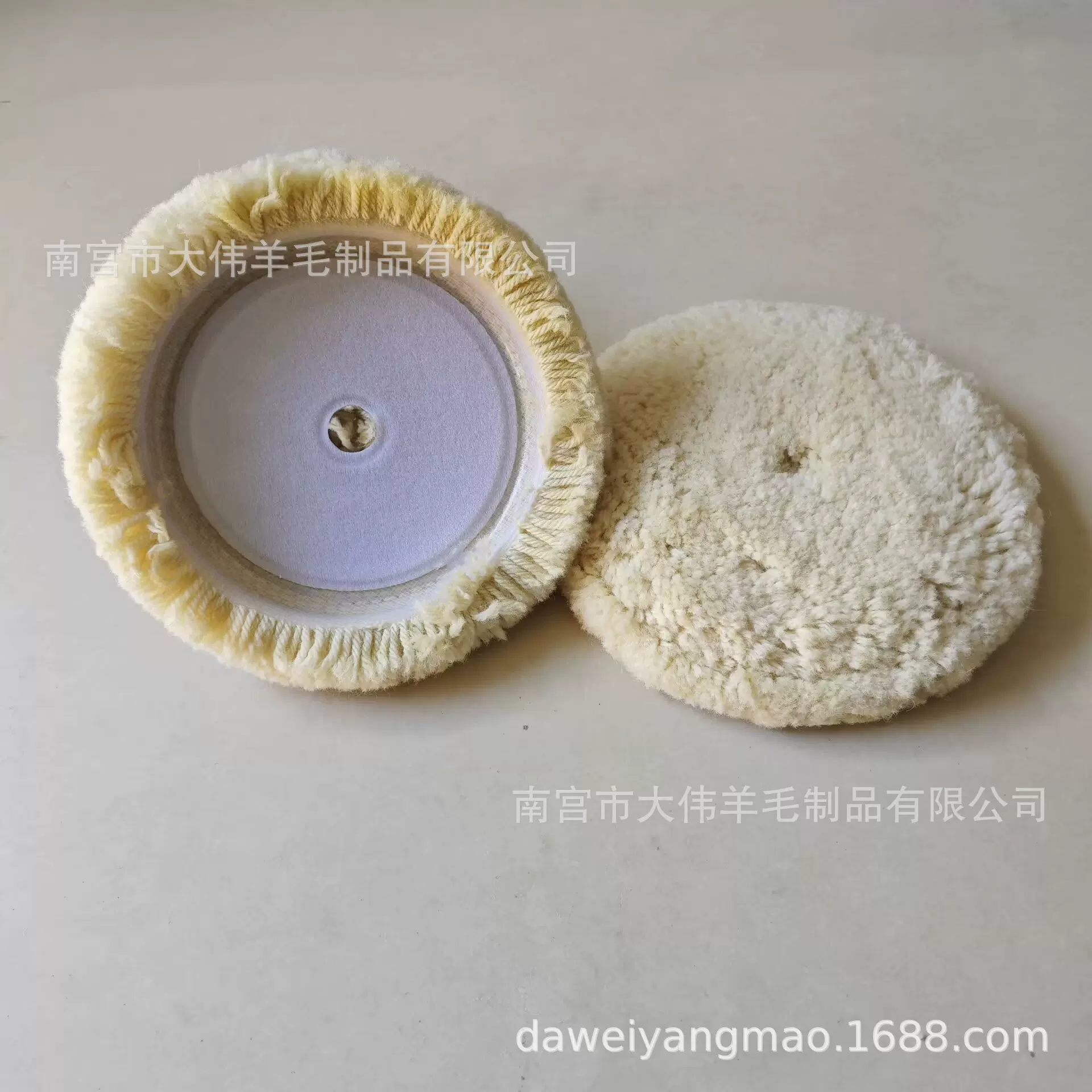 羊毛抛光盘7寸自粘纯羊毛球线轮抛光石材玻璃木地板抛光粗羊毛球