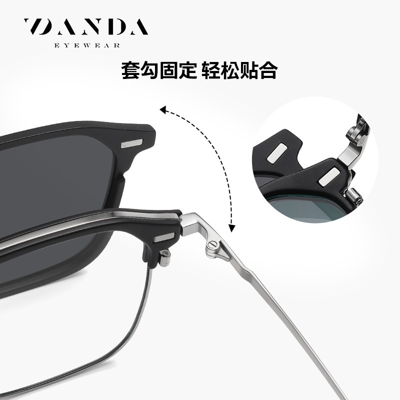 Las nuevas gafas de sol polarizadas magnéticas CG3203 se pueden equipar con gafas anti-luz azul de miopía, gafas de sol de montura cuadrada de doble viga de moda