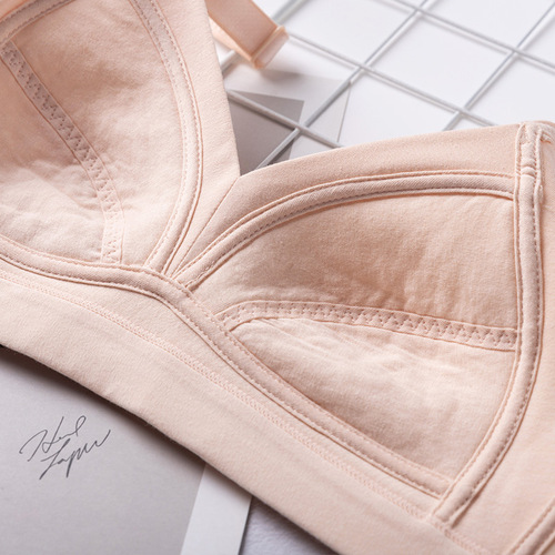 Spring and summer thin wire-free underwear for women with big breasts, large size bra without sponge, cross-border bra wholesale