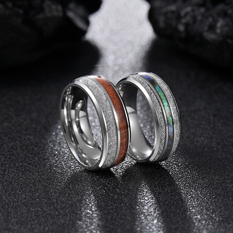 Fashion Round Stripe Stainless Steel Men's Rings display picture 3