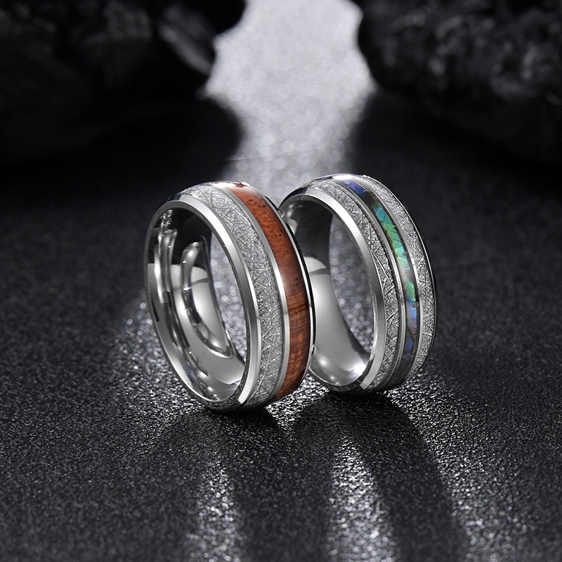 Moda Ronda Raya Acero Inoxidable Hombres Anillos display picture 3