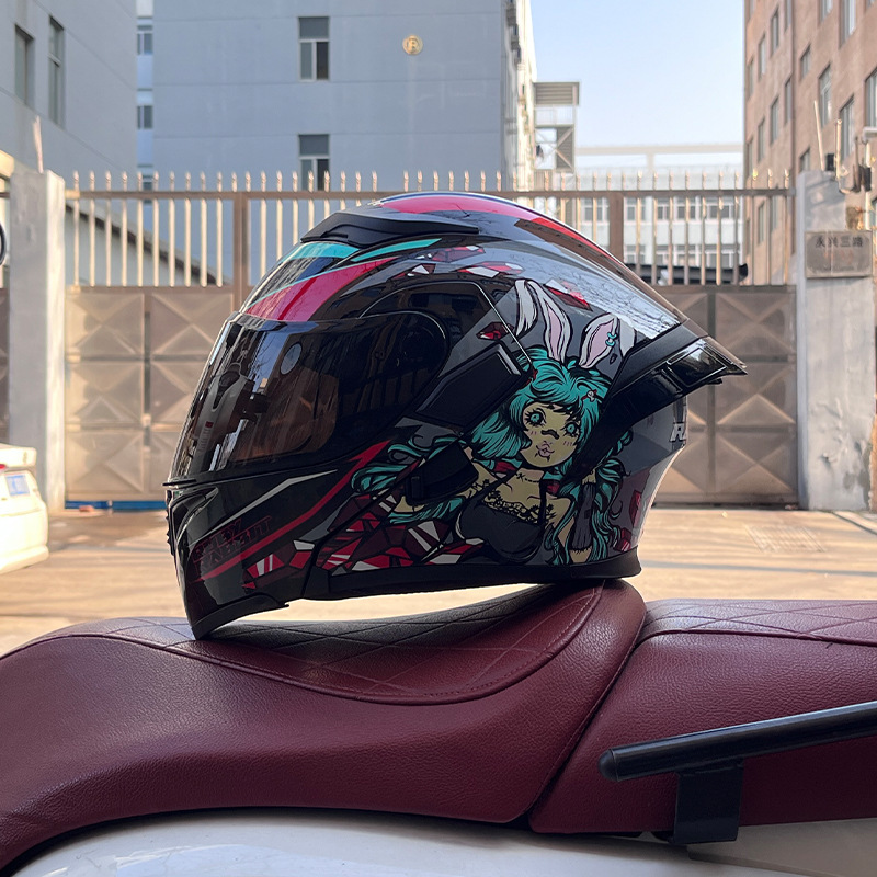 Cuatro estaciones coche eléctrico casco de seguridad cola grande superficie expuesta Jiekai 3C certificado casco de la motocicleta casco completo de la motocicleta de los hombres personalidad