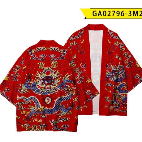 Chinese style dragon flying pattern national trend retro Hanfu floating world painting kimono furisode 3D digital printing direct sales 