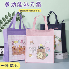 厂家直销中小学生手提饭盒袋小熊双层手提袋作业补课拎书袋手提袋