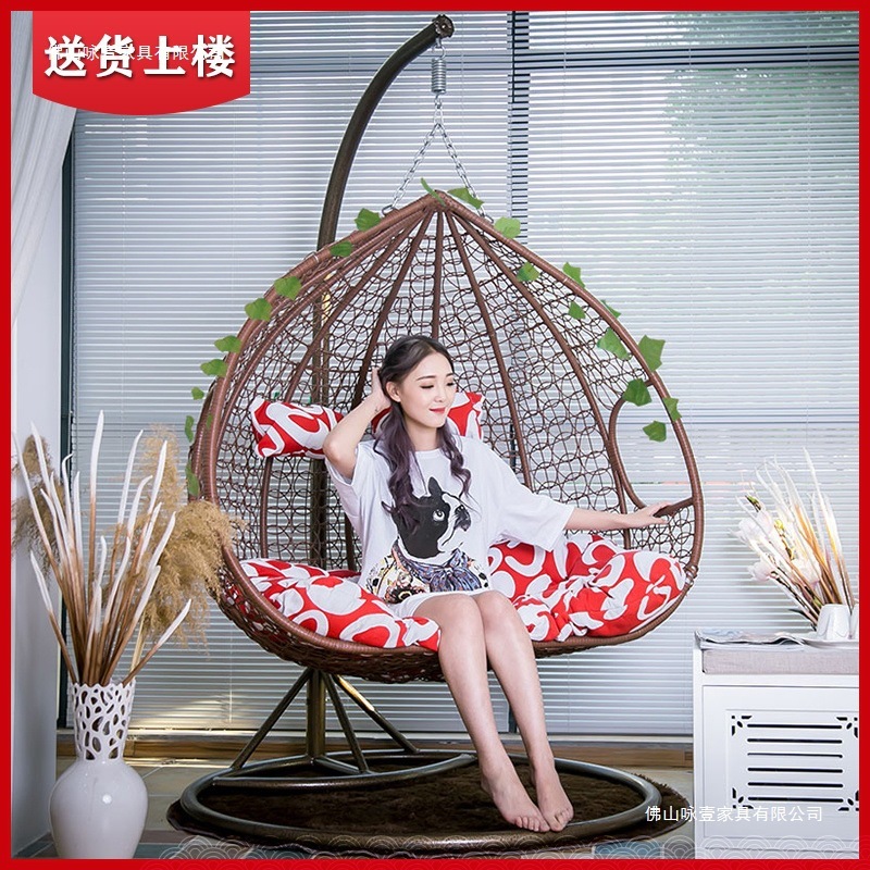 ハンギングバスケット籐椅子屋内ホームハンギングチェアスイング大人のハンモックバルコニーシングルとダブルロッキングリクライニングチェアリビングルーム怠惰な椅子|undefined