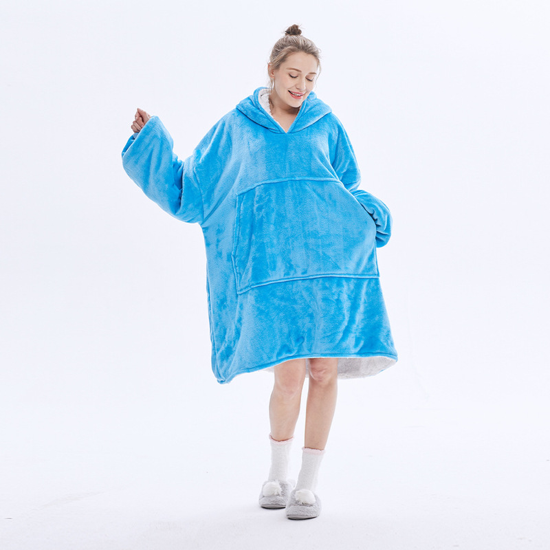 Amazon Hooded Lazy Blanket Sweatshirt for Women, Lamb Flannel Double-Layer Loungewear, Tv Blanket, Double-Layer Warmth Amazon Hooded Lazy Blanket Sweatshirt for Women, Lamb Flannel Double-Layer Loungewear, Tv Blanket, Double-Layer Warmth
