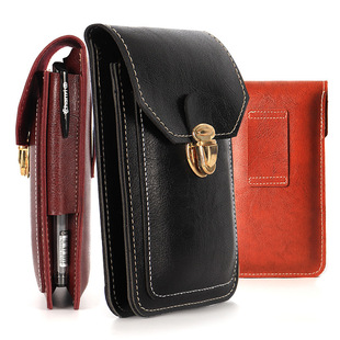 New Men's mobile phone bag ultra-thin waterproof belt waist bag multi-functional belt hanging bag trendy simple mobile phone case