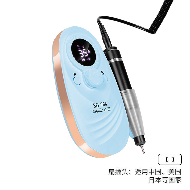 Lijadora de uñas transfronteriza, lijadora de uñas de descarga profesional de alta velocidad, dispositivo de almacenamiento eléctrico, máquina de limpieza de uñas creativa y colorida