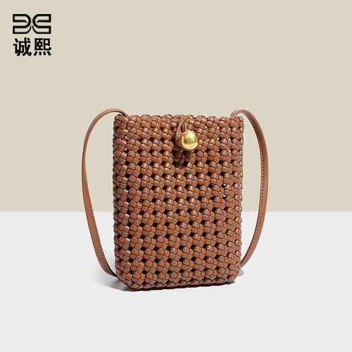 包包女小众高级时尚跨境女包手工编织镂空包手机包单肩斜挎小方包