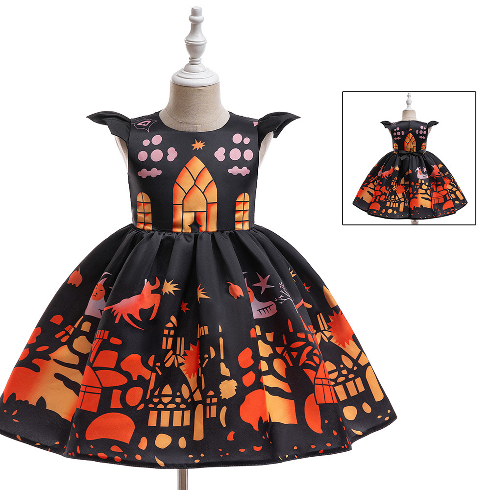 Halloween vestido2026 nuevo vestido de dibujos animados vestido de impresión cosplay vestido de Halloween