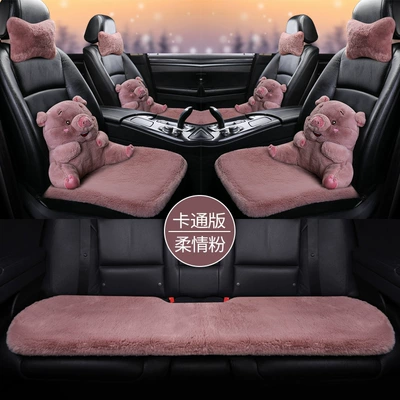 warm universal three-piece set | Wool pad - elegant-gray-full-cartoon-7-piece-set