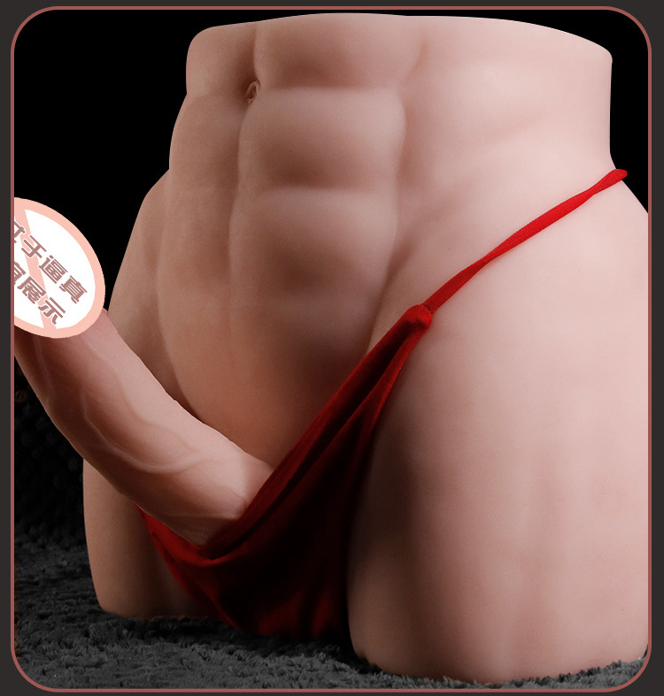 Jiuai Half-Body Airplane Cup Masturbator for Men, TPE, Dark Skin Tone — detail image 23