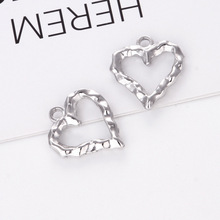 diy饰品配件冷淡风手工爱心挂件电镀手链项链小配件爱心吊坠批发