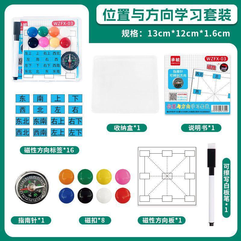 磁気方位認知ボードセット コンパス方向と位置教材付き 小学校数学学習ツール 1-6年生用|undefined