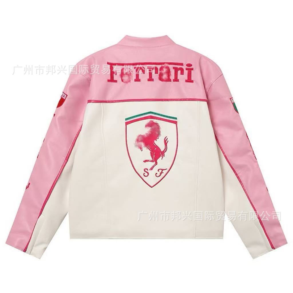 F1刺繍ジャケット卸売越境アマゾン秋冬婦人服新作ファッションゆったり長袖レトロアメリカンスタイル