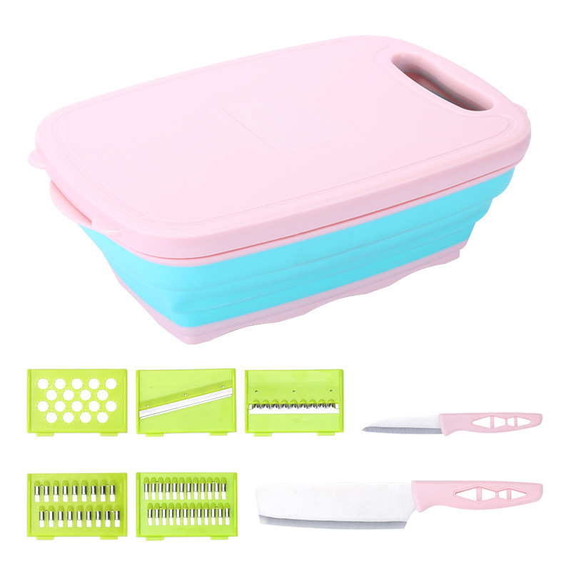 多機能折りたたみ式まな板セット、水切りかご、じゃがいもおろし器、包丁付き、折りたたみ収納可能、在庫あり|undefined